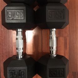 New Rubber Coated Hex Dumbbells 💪 (2x35Lbs) for $54 Firm 