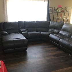 Six Piece Sectional Power Recliner Sofa With Chaise