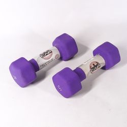 Cap Strength Hex Neoprene Coated 5LB Dumbbell Workout Weights Set x2 New