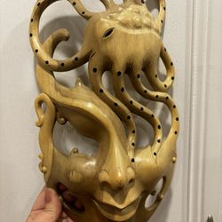 Lightwood Women’s Face Tribal Mask With Octopus Made In Indonesia