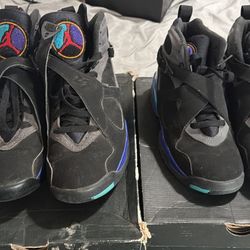 Jordan 8s Sz 9.5 And 6y 