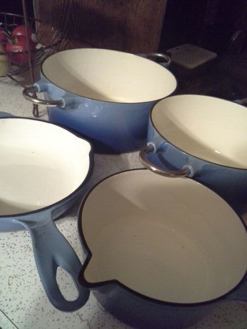 Cottage collection enamel cast iron pots