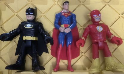 DC Lot of 3 Superman 12" and Flash and Batman Imaginext XL
