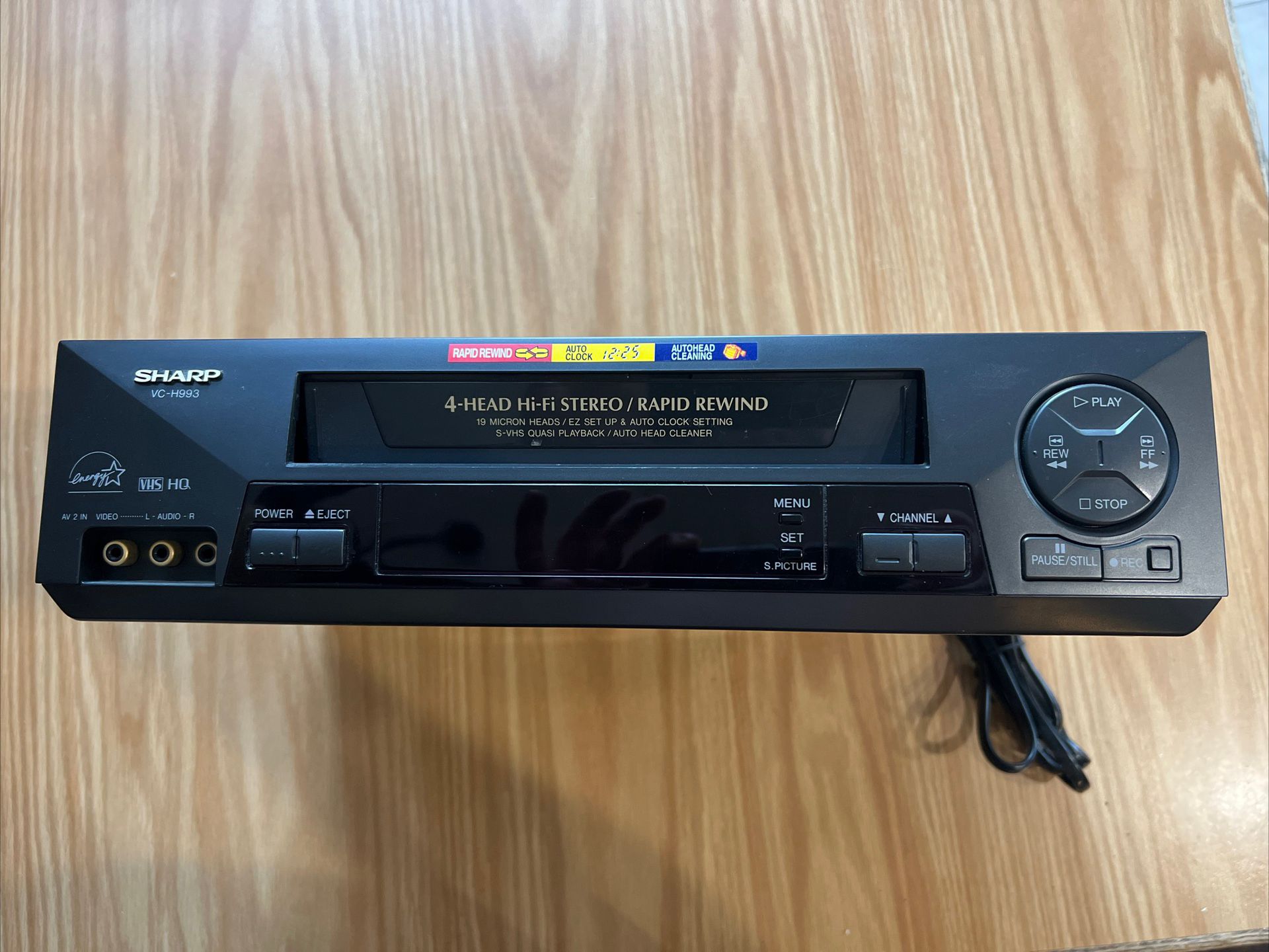 Sharp VCR PLAYER Model VC-H993U S-VHS HI-FI Rapid Rewind TESTED WORKING