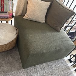 Green Boucle Magnolia Hearth and Hand Ottoman