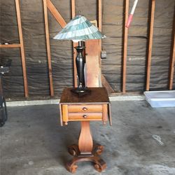 night stand and lamp