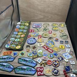 Huge Vintage lot Boy Cub Scouts BSA Patches sash Pins Badges 80s 90s 20s