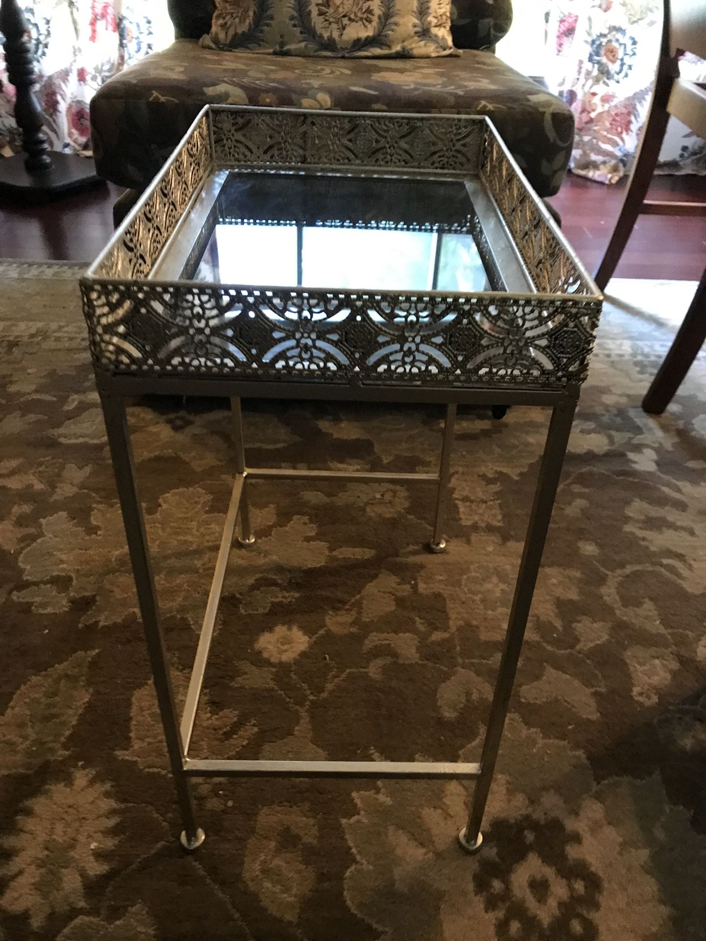 Mirrored Bedside Side Table