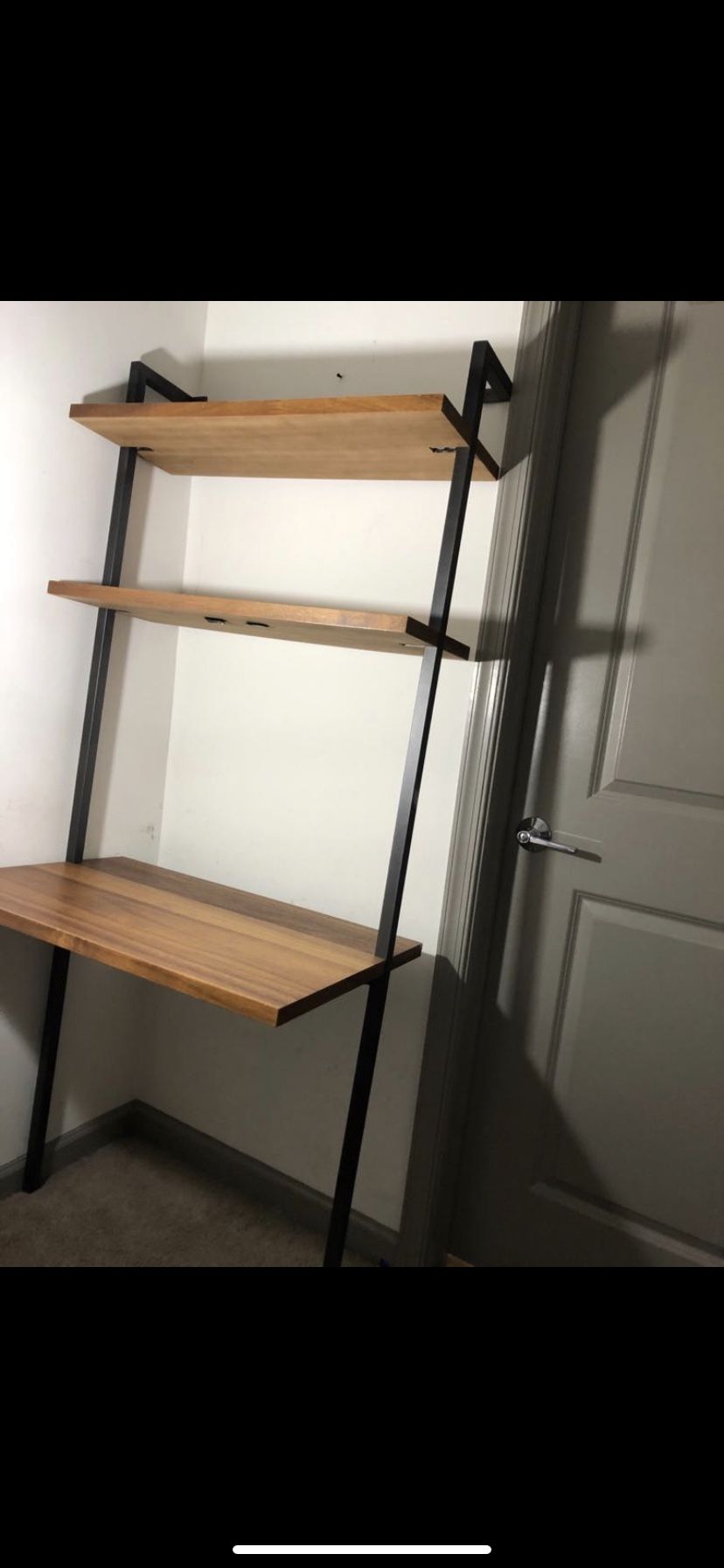 desk and library