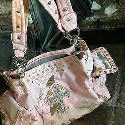 PINK “BLING CROSS “SHOULDER BAG $30.00