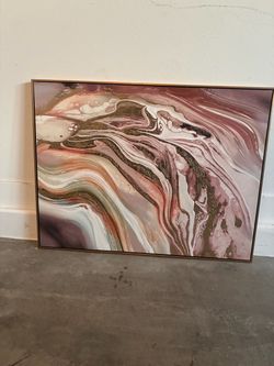 Large Abstract Fluid Art Canvas