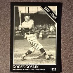 1991 Sporting News Goose Goslin Washington Senators #62 Hall Of Fame HOF Baseball Card 1922 Vintage Collectible Sports Conlon Collection MLB