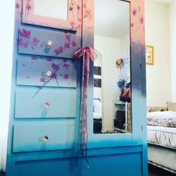 Antique wardrobe hand painted