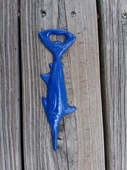 Vintage Cast Iron Blue Marlin Bottle Opener
