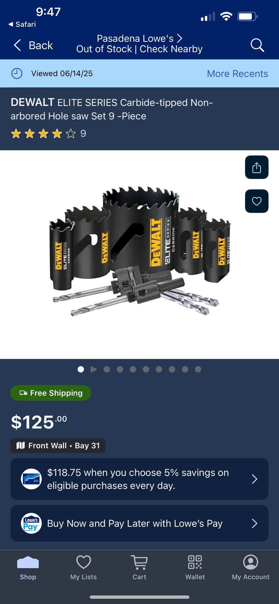 Dewalt Hole Saw Cutter