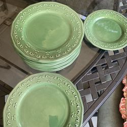 Vintage Green Plates