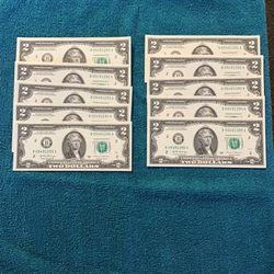 Two Dollar Bills Hundred Apart 2017