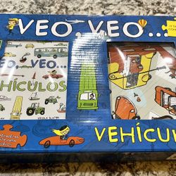 VEO, VEO… VEHICULOS Fun, Educational Board Book And Puzzle for Toddlers and Young Children! Brand New!