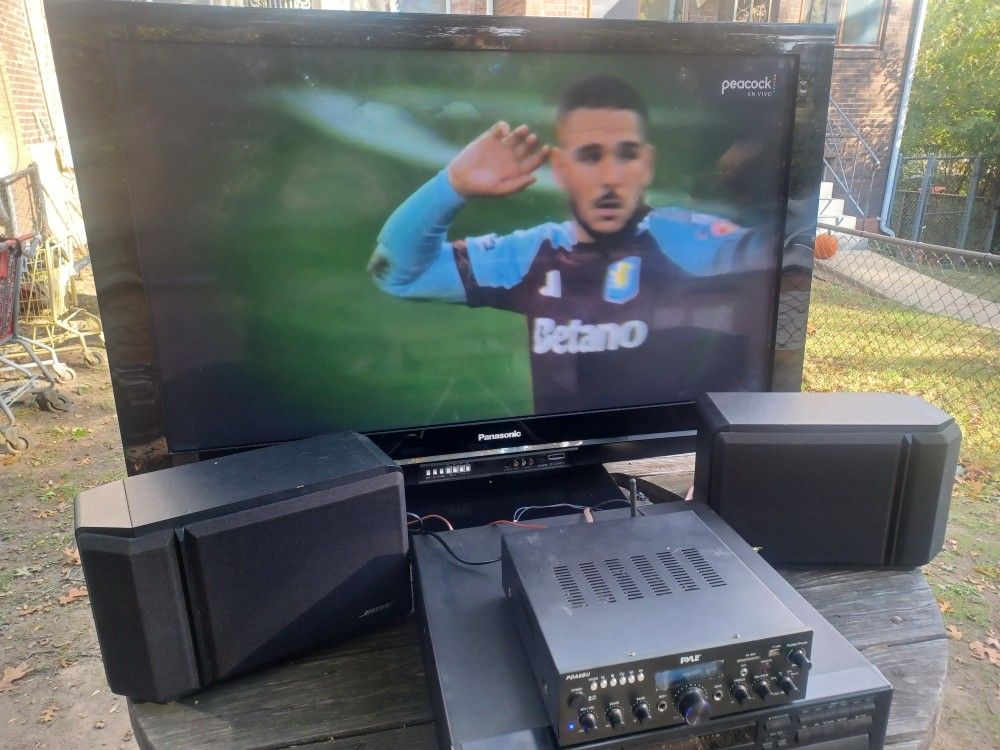 50"PANASONIC 1080P TV/ROKU/200 WATTS PYLE RECEIVER/ONKYO DX-C220 6 DISCS CD PLAYER/BOSE 201 SPEAKERS $500 FINAL PRICE 