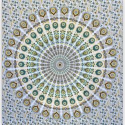 International Handmade Indian hippie Bohemian Psychedelic Peacock Mandala Wall