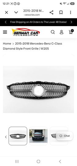 2015-2018 Mercedes-Benz C-Class Diamond Style Front Grille with camera hole W205