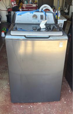 GE - 4.5 Cu. Ft. Top Load Washer with Water Level Control, Deep Fill, Quick Wash, and Glass Lid - Diamond Gray