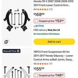 Suspension Control Arms Kit 8 PCs For Honda Cr-v 07-11