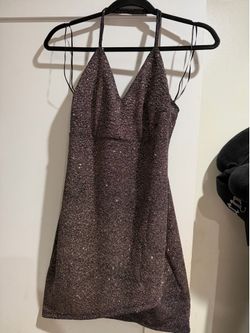 Sparkly Brown Glitter Mini Dress