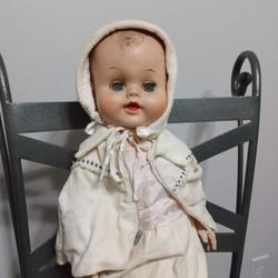 VINTAGE 1950'S-60'S VINYL DRINK/WET BABY DOLL-LARGE 25" UNMARKED


