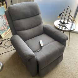 Grey Electric Power Lift Recliner Chair with Heat & Massage
