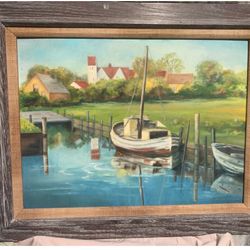 Vintage Mid-Century Original Oil Painting by Blanche Bowman
