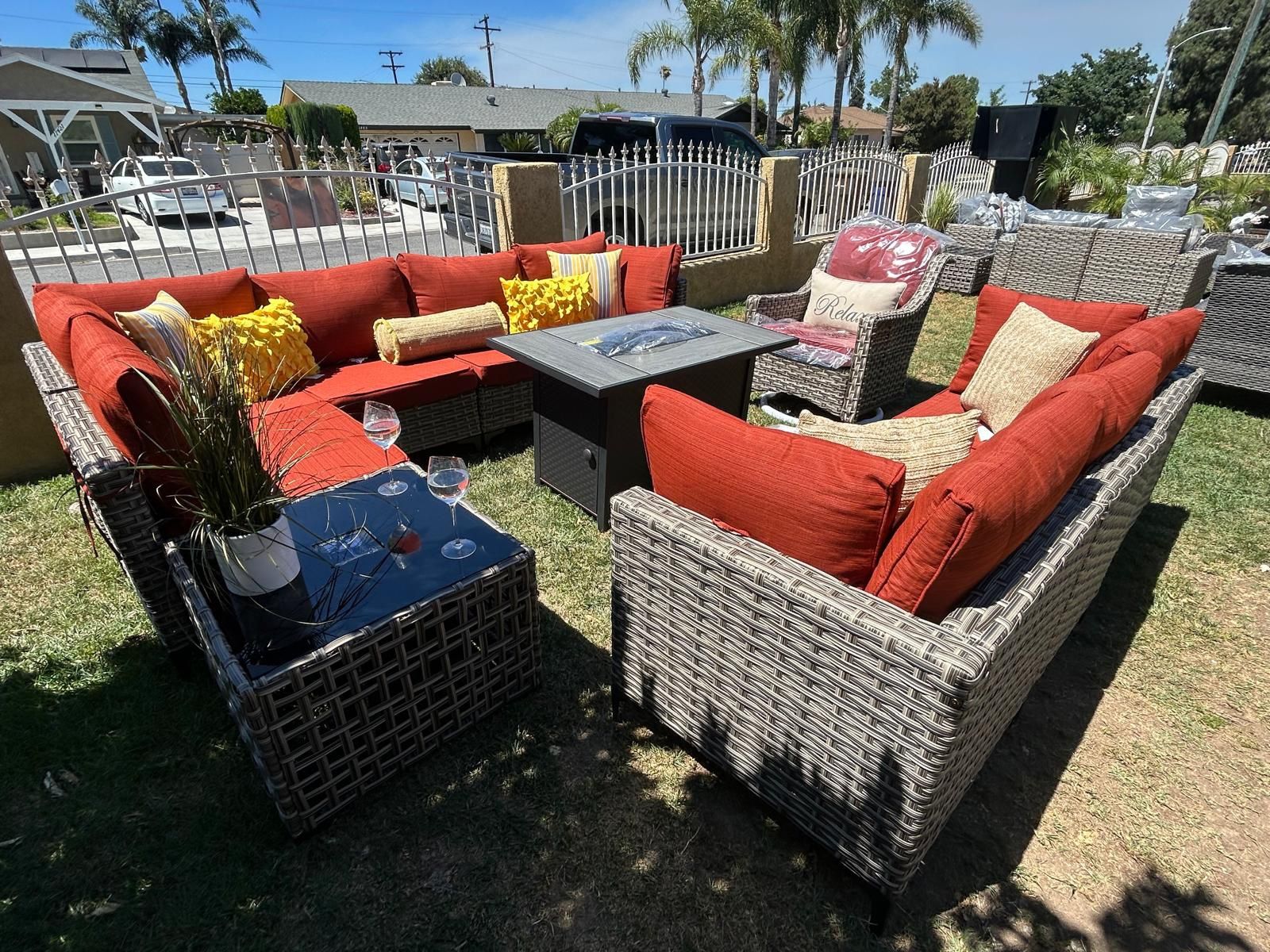 Brand New Patio Outdoor Furniture Set With Fire Pit 