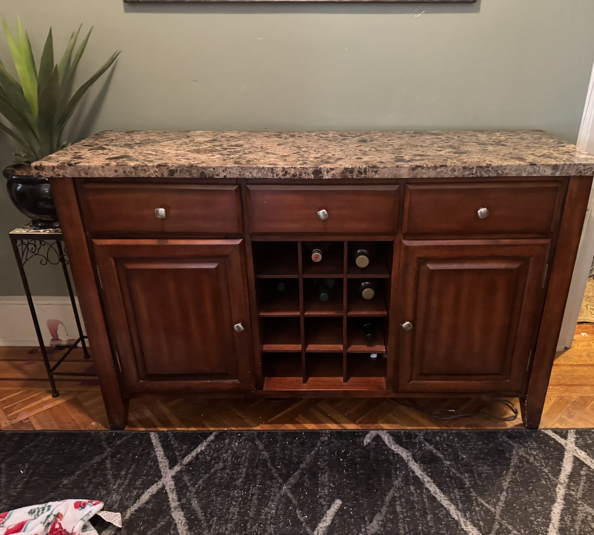 Buffet Table with Wine Storage