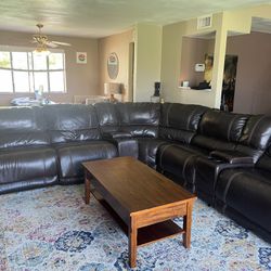 7pc  Real Leather Detachable, Reclining Sectional Set