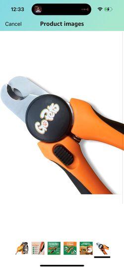 GoPets Dog Nail Clippers with Quick Sensor & Safety Guard, Heavy Duty Nail Trimmers with Built-In Nail File, Non-Slip Handles, Durable Stainless Steel