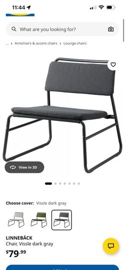 IKEA LINNEBÄCK Chair, Vissle Dark Gray