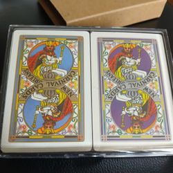 Mardi Gras Playing Cards - Boxed set of two sealed four-color decks 