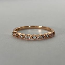Moissanite. Brand New Rose Gold Vermeil Half Eternity Ring With Moissanite