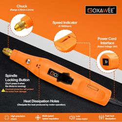Corded Rotary Tool Kit for Crafts, GOXAWEE Mini Power Tool with Cord, 105pcs Accessories 18000rpm Multi-Purpose Small Grinder Drill Set for Sanding, P