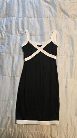 Black and White Ribbed Bodycon Mini Dress