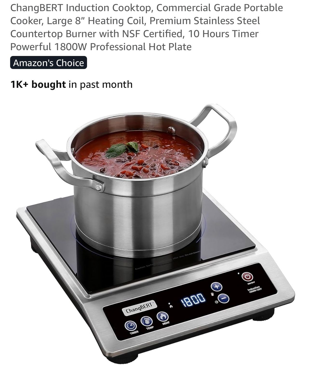  Induction Cooktop, Commercial Grade Portable Cooker