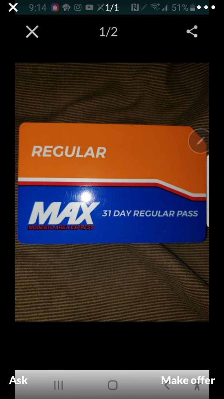 Regular MAX 31 Day Bus Ticket