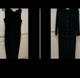 Black Velvet Stretch Dress w/Duster Jacket Ronni Nicole Sz 12 Holiday Travel 2ea