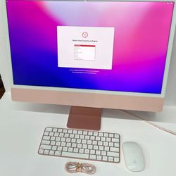 Apple IMAC M1 2021(MJV93LL)
Pink Color 
8GB RAM 
256GB SSD
WITH KEYBOARD & MOUSE
GREAT CONDITION👌🏽

