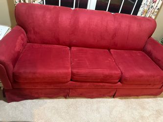Red Microfiber 3-Seat sleeper Sofa
