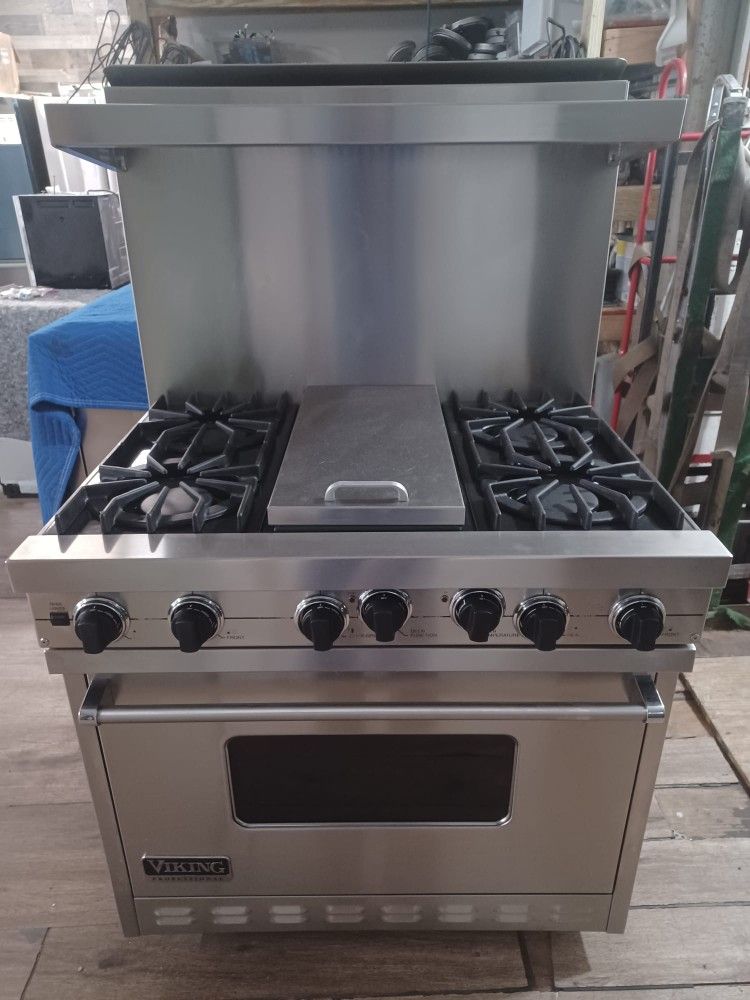viking 36 inches al gas stainless use great condition