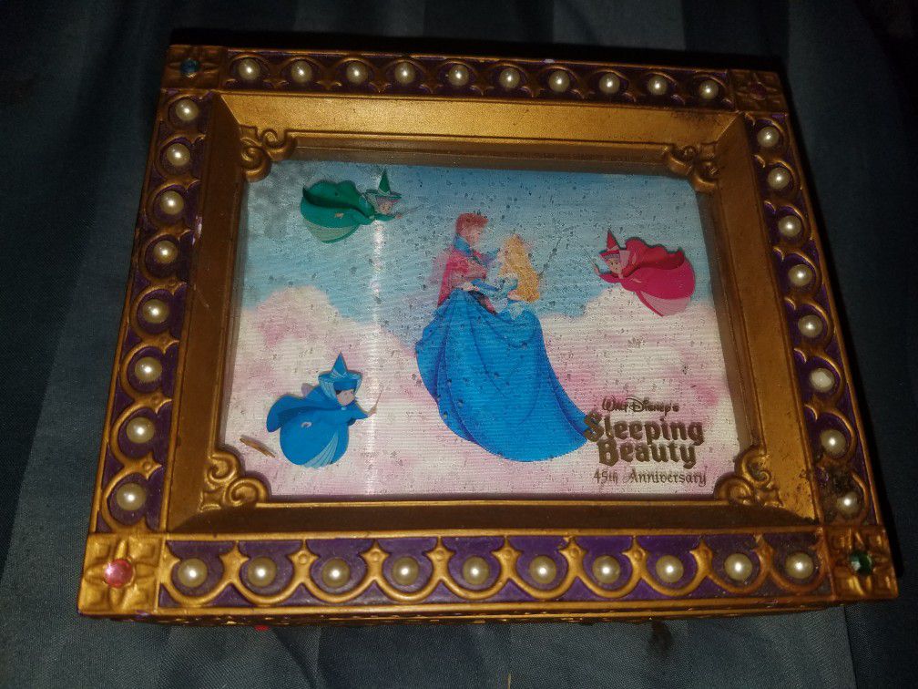 Sleeping Beauty 45th anniversary jewelry box with watch and charm never been worn never been used