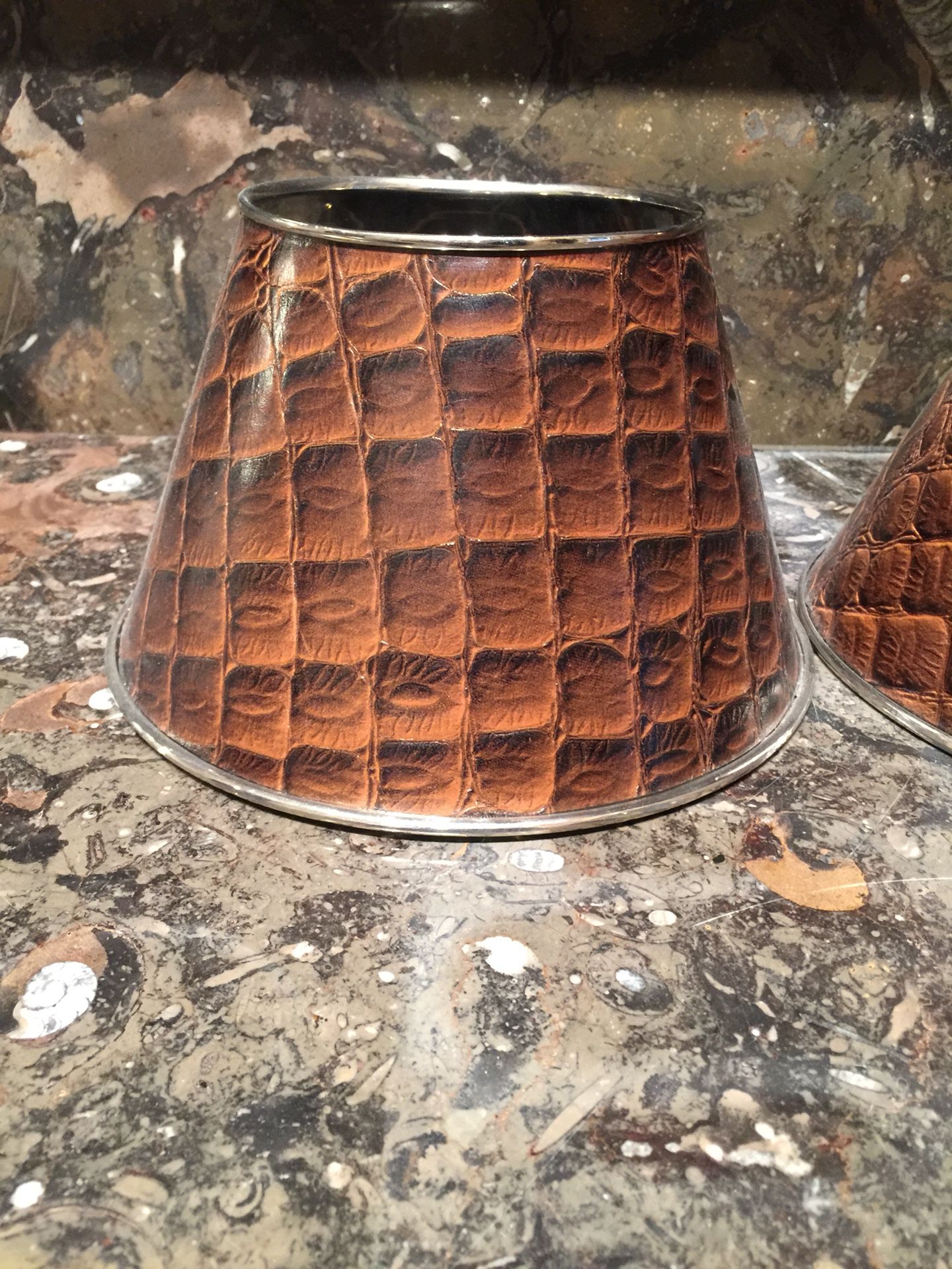 Crocodile print lamp shades