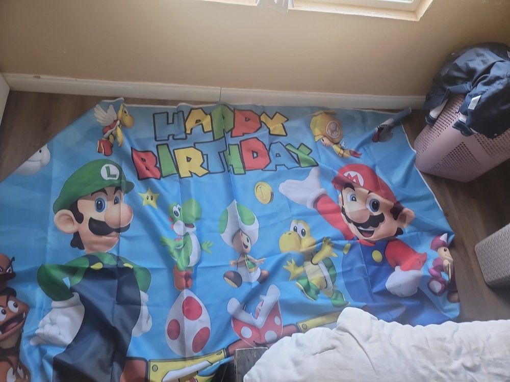 Mario Birthday Banner