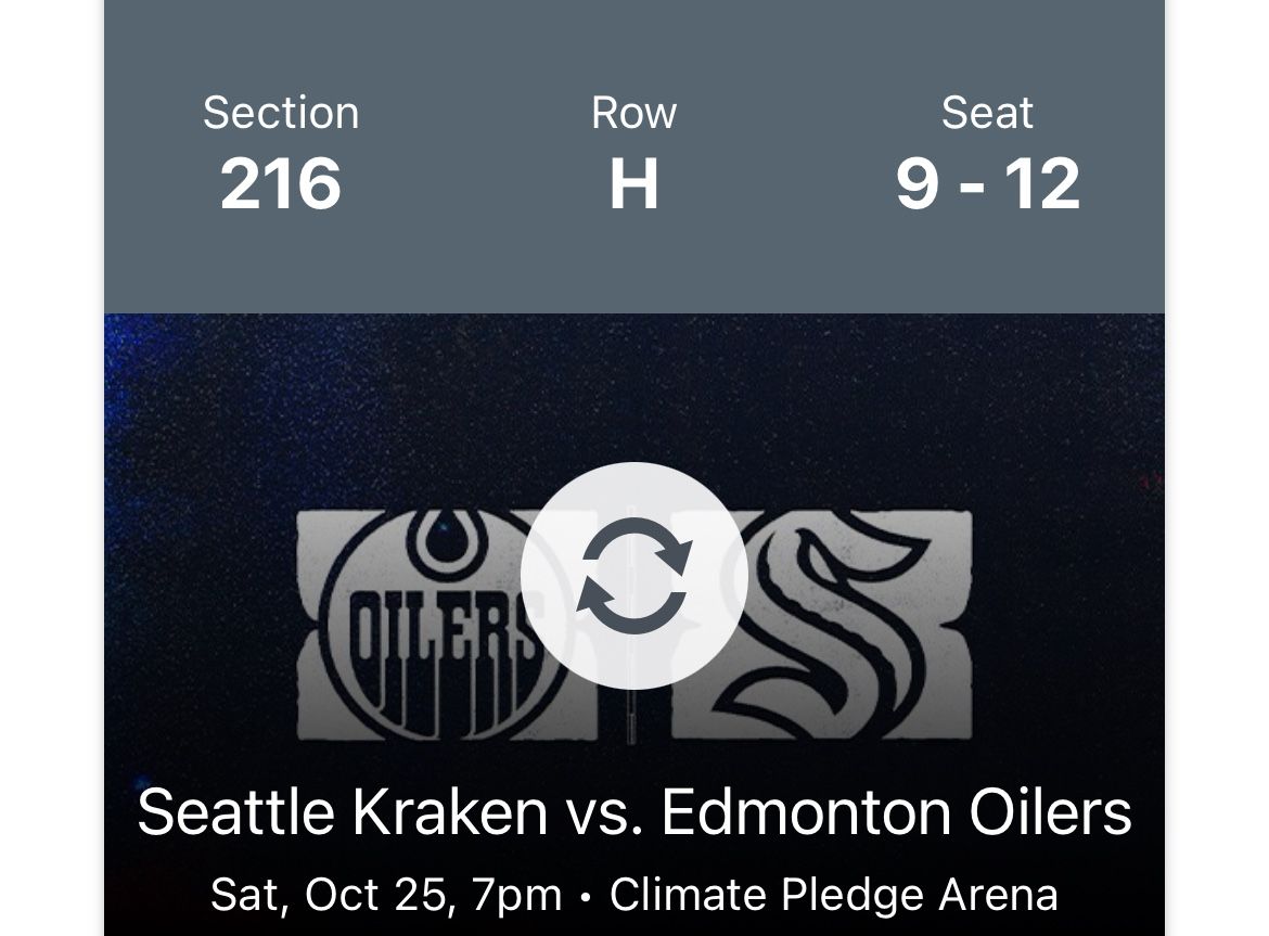 Kraken Vs oilers Tickets (4)
